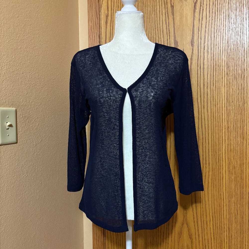 (Donating to Goodwill) Kathy Ireland Navy open cardigan Small